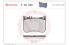 Sada brzdových destiček, kotoučová brzda BREMBO P 50 095