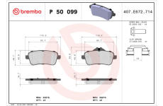 Sada brzdových platničiek kotúčovej brzdy BREMBO P 50 099