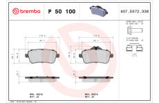 Sada brzdových platničiek kotúčovej brzdy BREMBO P 50 100