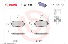 Sada brzdových platničiek kotúčovej brzdy BREMBO P 50 101