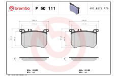 Sada brzdových destiček, kotoučová brzda BREMBO P 50 111