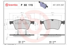 Sada brzdových platničiek kotúčovej brzdy BREMBO P 50 115