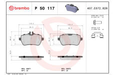 Sada brzdových destiček, kotoučová brzda BREMBO P 50 117