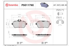 Sada brzdových destiček, kotoučová brzda BREMBO P50117NX