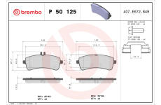 Sada brzdových platničiek kotúčovej brzdy BREMBO P 50 125