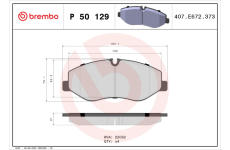 Sada brzdových destiček, kotoučová brzda BREMBO P 50 129