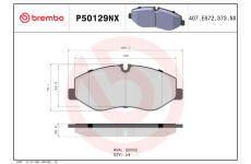 Sada brzdových platničiek kotúčovej brzdy BREMBO P50129NX