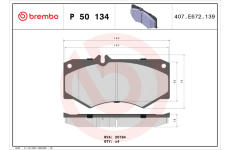 Sada brzdových platničiek kotúčovej brzdy BREMBO P 50 134