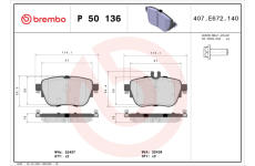 Sada brzdových platničiek kotúčovej brzdy BREMBO P 50 136