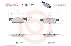 Sada brzdových destiček, kotoučová brzda BREMBO P 50 137