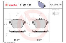 Sada brzdových destiček, kotoučová brzda BREMBO P 50 141