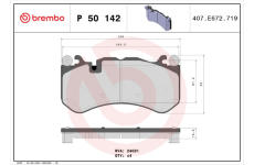 Sada brzdových destiček, kotoučová brzda BREMBO P 50 142