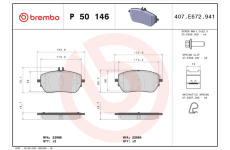 Sada brzdových platničiek kotúčovej brzdy BREMBO P 50 146