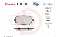 Sada brzdových platničiek kotúčovej brzdy BREMBO P 50 148