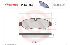 Sada brzdových destiček, kotoučová brzda BREMBO P 50 155