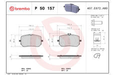 Sada brzdových platničiek kotúčovej brzdy BREMBO P 50 157