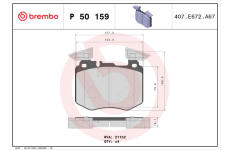 Sada brzdových destiček, kotoučová brzda BREMBO P 50 159