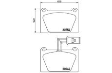 Sada brzdových destiček, kotoučová brzda BREMBO P 52 008