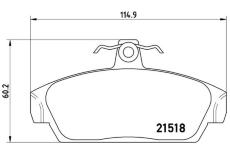 Sada brzdových destiček, kotoučová brzda BREMBO P 52 015