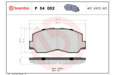 Sada brzdových platničiek kotúčovej brzdy BREMBO P 54 002