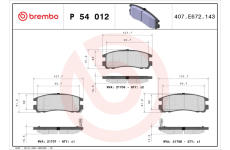 Sada brzdových platničiek kotúčovej brzdy BREMBO P 54 012