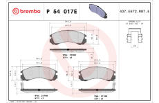 Sada brzdových platničiek kotúčovej brzdy BREMBO P 54 017E