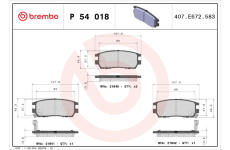 Sada brzdových platničiek kotúčovej brzdy BREMBO P 54 018