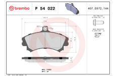 Sada brzdových platničiek kotúčovej brzdy BREMBO P 54 022