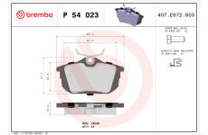 Sada brzdových platničiek kotúčovej brzdy BREMBO P 54 023