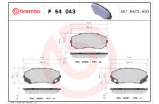 Sada brzdových platničiek kotúčovej brzdy BREMBO P 54 043