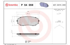 Sada brzdových platničiek kotúčovej brzdy BREMBO P 54 059