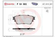 Sada brzdových platničiek kotúčovej brzdy BREMBO P 54 063