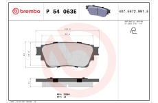 Sada brzdových platničiek kotúčovej brzdy BREMBO P 54 063E