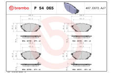 Sada brzdových destiček, kotoučová brzda BREMBO P 54 065