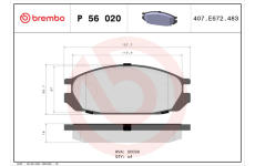 Sada brzdových platničiek kotúčovej brzdy BREMBO P 56 020