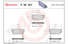 Sada brzdových destiček, kotoučová brzda BREMBO P 56 027