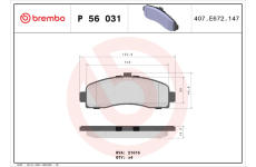 Sada brzdových platničiek kotúčovej brzdy BREMBO P 56 031