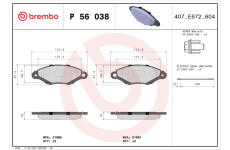 Sada brzdových platničiek kotúčovej brzdy BREMBO P 56 038