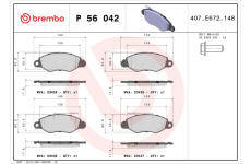 Sada brzdových platničiek kotúčovej brzdy BREMBO P 56 042