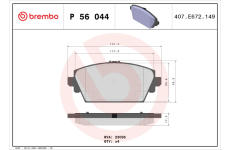 Sada brzdových platničiek kotúčovej brzdy BREMBO P 56 044