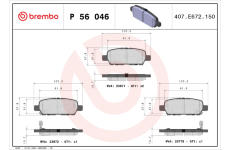 Sada brzdových platničiek kotúčovej brzdy BREMBO P 56 046