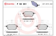 Sada brzdových platničiek kotúčovej brzdy BREMBO P 56 051