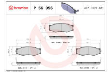 Sada brzdových platničiek kotúčovej brzdy BREMBO P 56 056