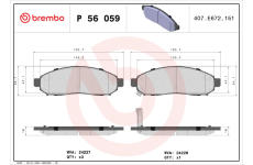 Sada brzdových platničiek kotúčovej brzdy BREMBO P 56 059