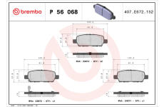 Sada brzdových platničiek kotúčovej brzdy BREMBO P 56 068