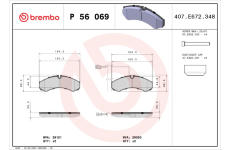 Sada brzdových platničiek kotúčovej brzdy BREMBO P 56 069