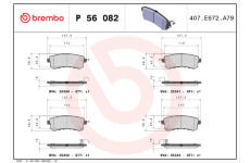 Sada brzdových destiček, kotoučová brzda BREMBO P 56 082