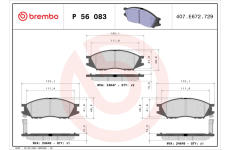 Sada brzdových destiček, kotoučová brzda BREMBO P 56 083