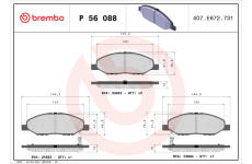 Sada brzdových destiček, kotoučová brzda BREMBO P 56 088