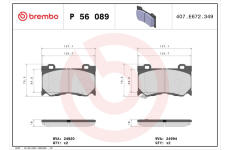 Sada brzdových platničiek kotúčovej brzdy BREMBO P 56 089